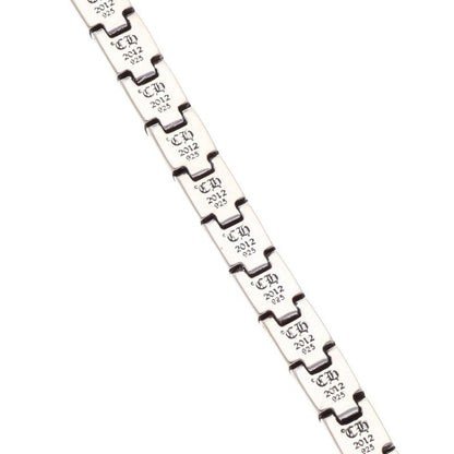 Chrome Hearts Pyramid Pls 1/4 P D Plus Link Pave Diamond Silver Bracelet — view 5