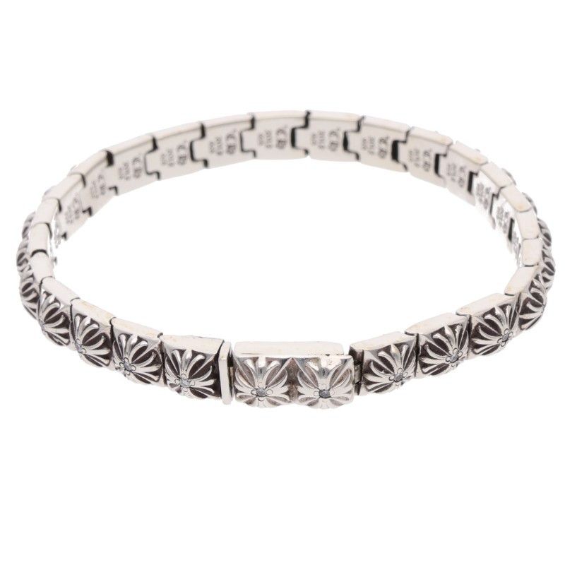 Chrome Hearts Pyramid Pls 1/4 P D Plus Link Pave Diamond Silver Bracelet — view 2