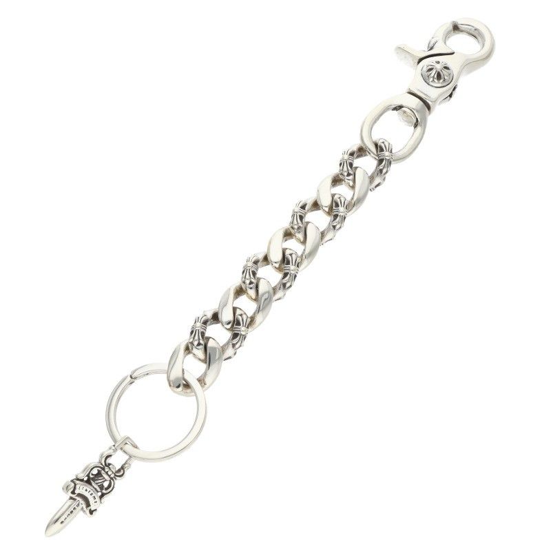 Chrome Hearts Fancy-l Long Fancy Link Silver Key Chain Key Holder