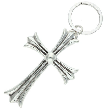 Chrome Hearts CH Lg&no 5 Dggr Large Cross Key Ring Silver