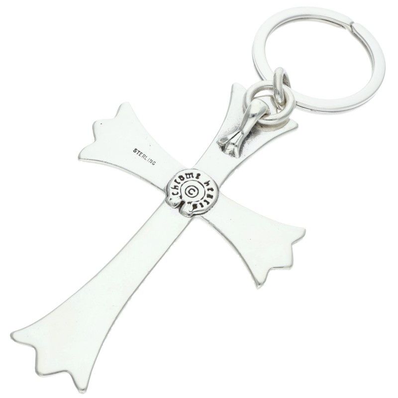 Chrome Hearts CH Lg&no 5 Dggr Large Cross Key Ring Silver — view 2