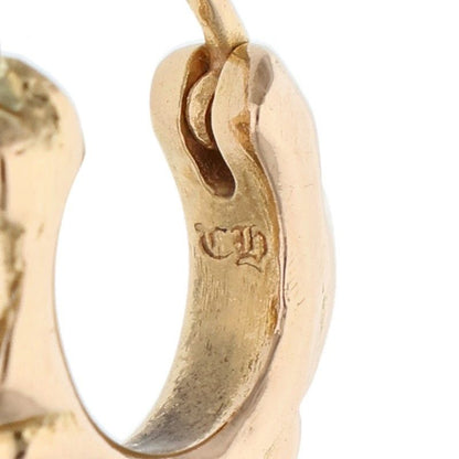 Chrome Hearts 22k Tny Hoop Scrl 22k Tie Nice Kroll Gold Earrings — view 3
