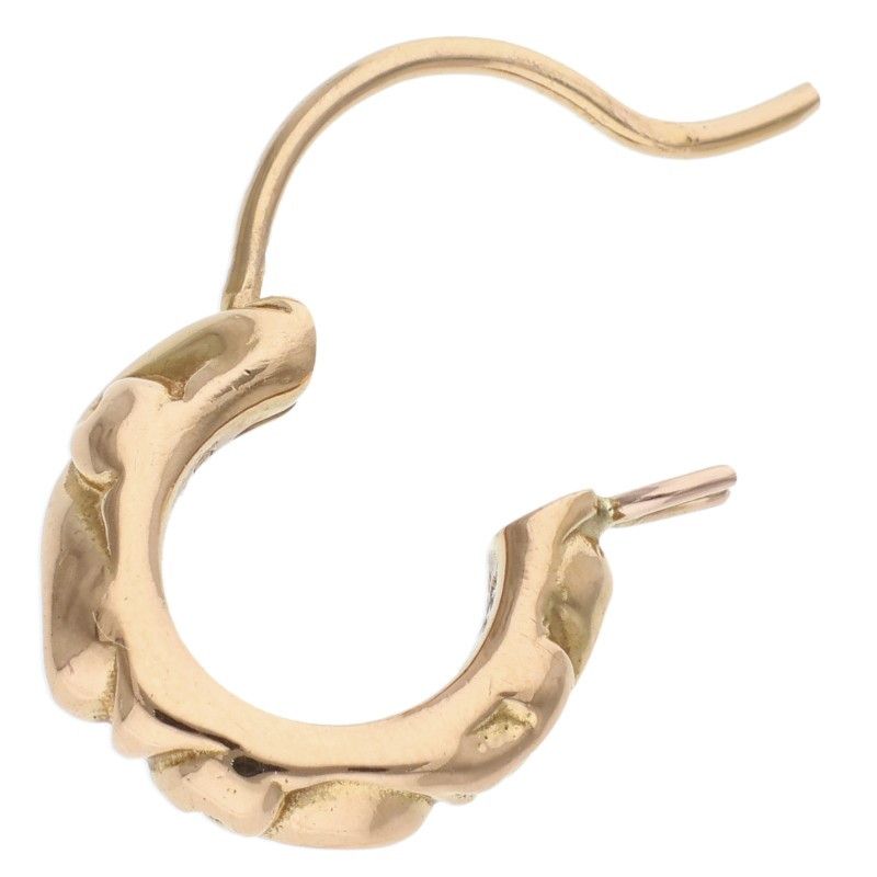 Chrome Hearts 22k Tny Hoop Scrl 22k Tie Nice Kroll Gold Earrings — view 5