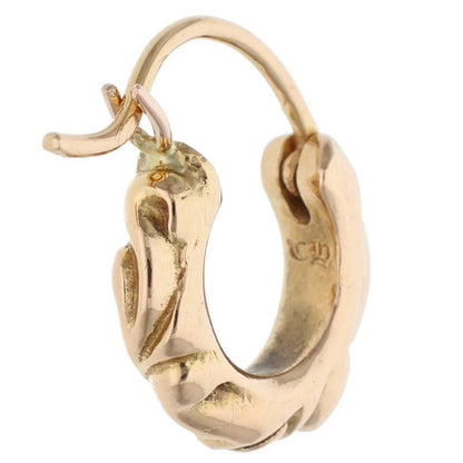 Chrome Hearts 22k Tny Hoop Scrl 22k Tie Nice Kroll Gold Earrings — view 2