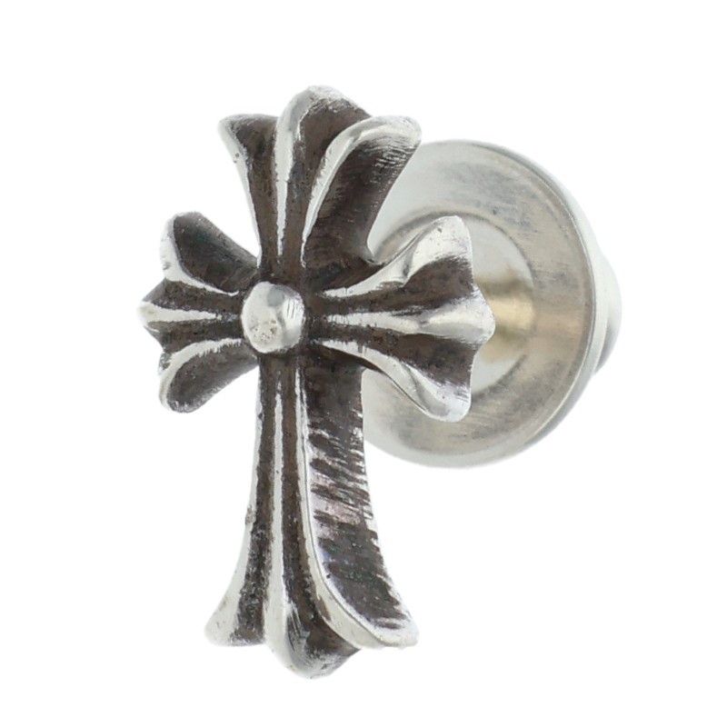 Chrome Hearts CH Crss 2 Fat CH Cross Fat Stud Silver Earrings