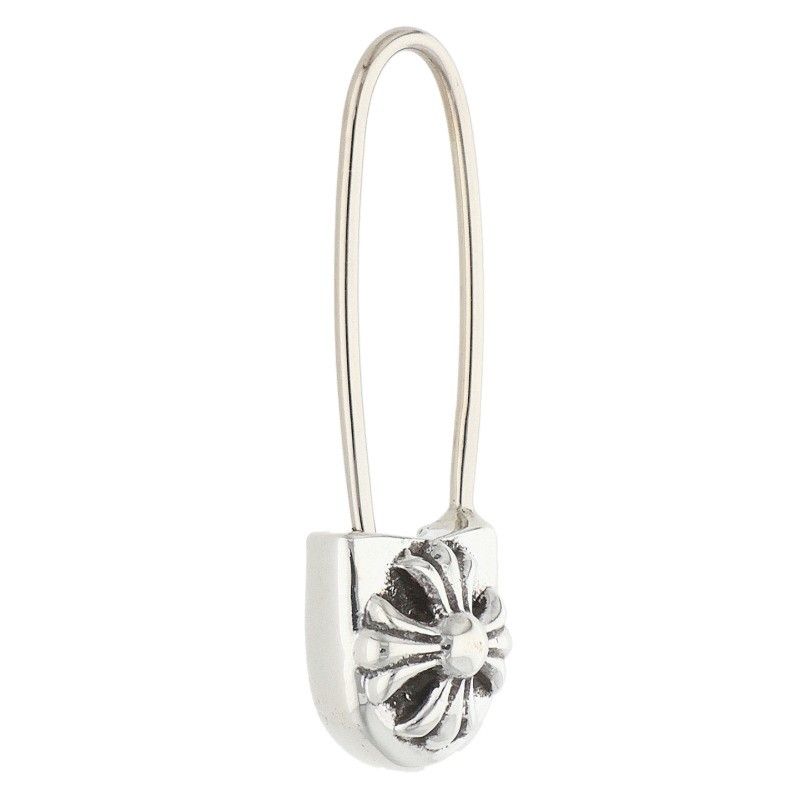 Chrome Hearts ER Safety Pin Silver Earrings