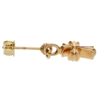Chrome Hearts 22k Drp Stck CH Crs Stack CH Cross Drop Gold Earrings — view 4