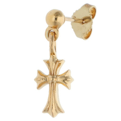 Chrome Hearts 22k Drp Stck CH Crs Stack CH Cross Drop Gold Earrings