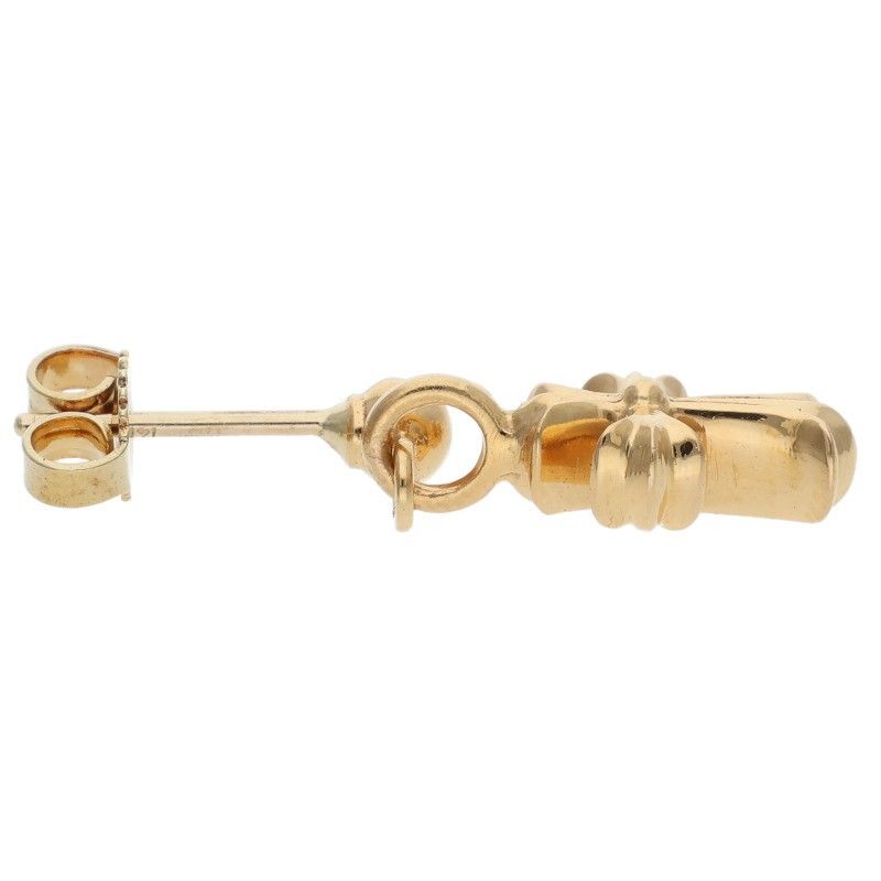 Chrome Hearts 22k Drp Stck CH Crs Stack CH Cross Drop Gold Earrings — view 3
