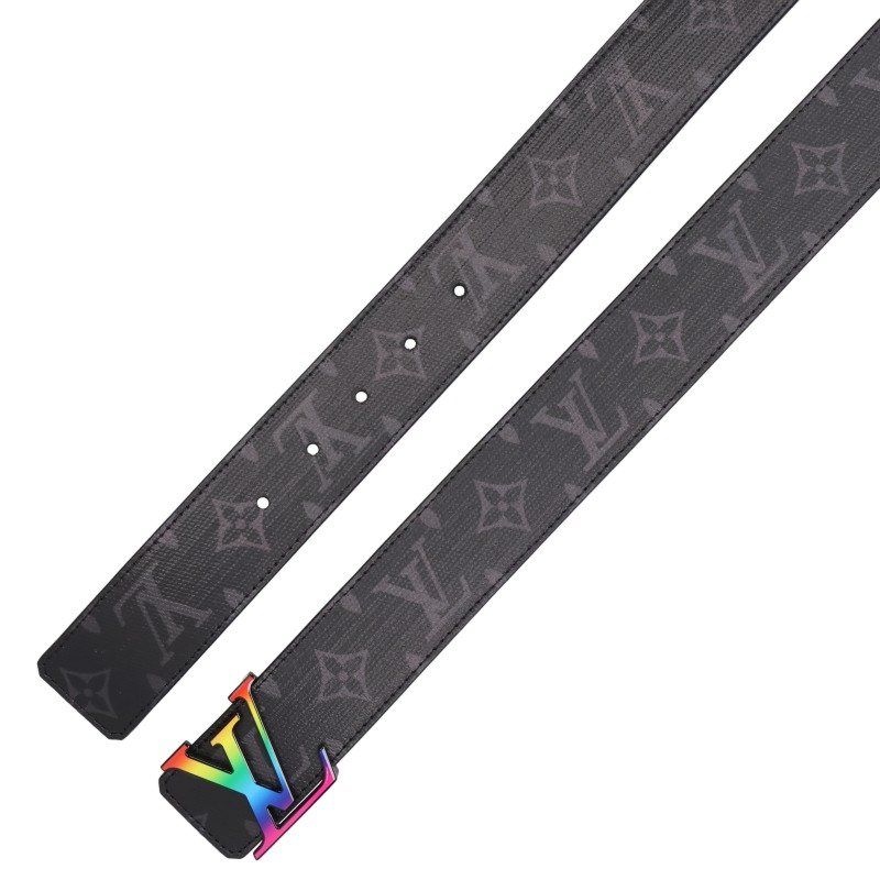 Louis Vuitton Ceinture Rainbow Monogram Buckle Leather Belt 95 — view 3