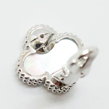 Van Cleef & Arpels Vintage Alhambra Earrings 750 White Gold Mother of Pearl — view 5