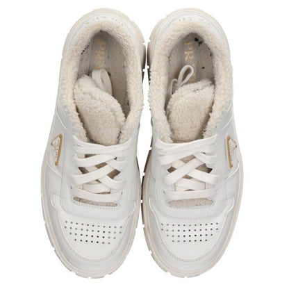Prada Triangle Logo Fleece Sneakers — view 4