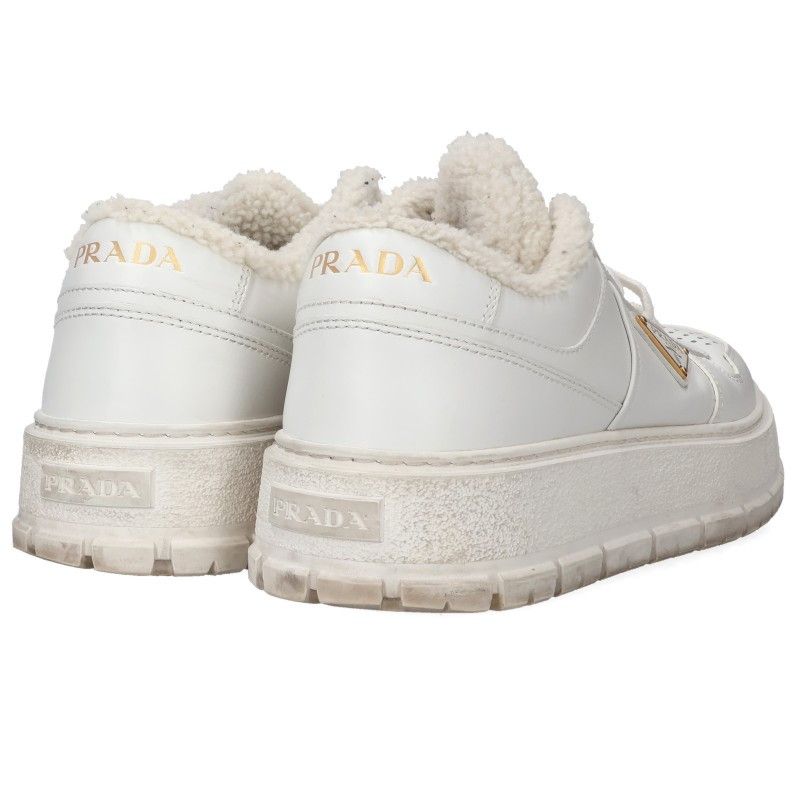 Prada Triangle Logo Fleece Sneakers — view 2