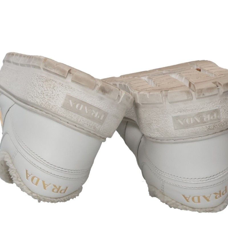 Prada Triangle Logo Fleece Sneakers — view 5