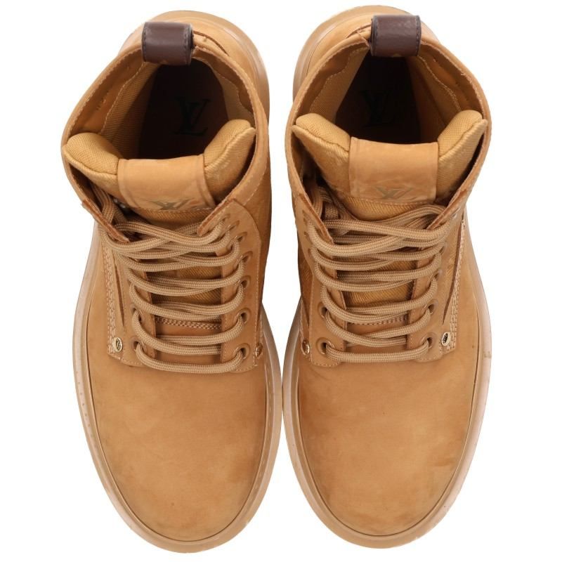Louis Vuitton Ranger Line Monogram Embossed Suede Paneled Ankle Boots — view 4
