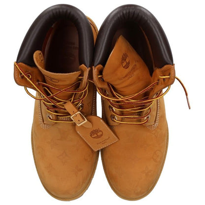Louis Vuitton Timberland Leather Ankle Boots Nubuck Lace-up Boots 9.5 — view 4