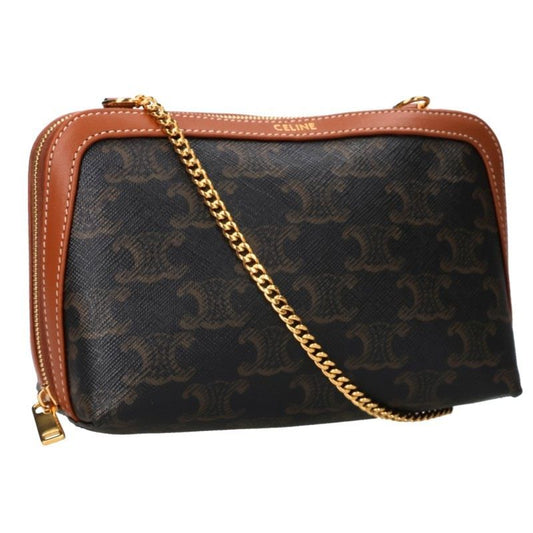 Celine Triomphe Canvas Chain Clutch