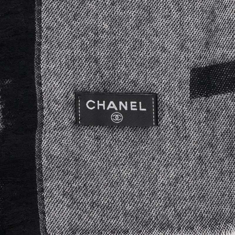 Chanel Cashmere Silk Logo CC Large Shawl Scarf — view 3