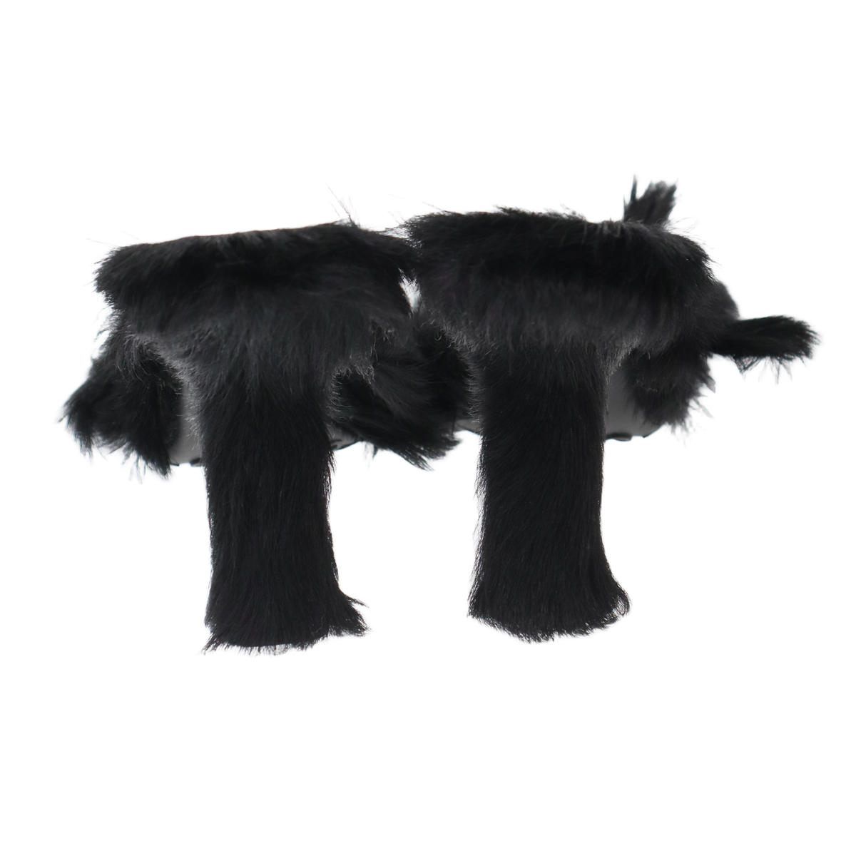 Loewe Fur Sandals Black — view 3