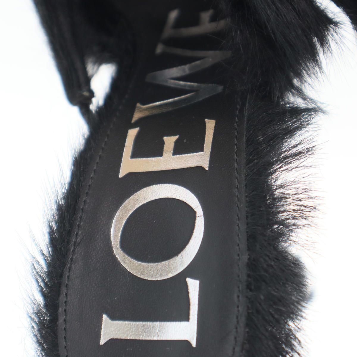 Loewe Fur Sandals Black — view 5