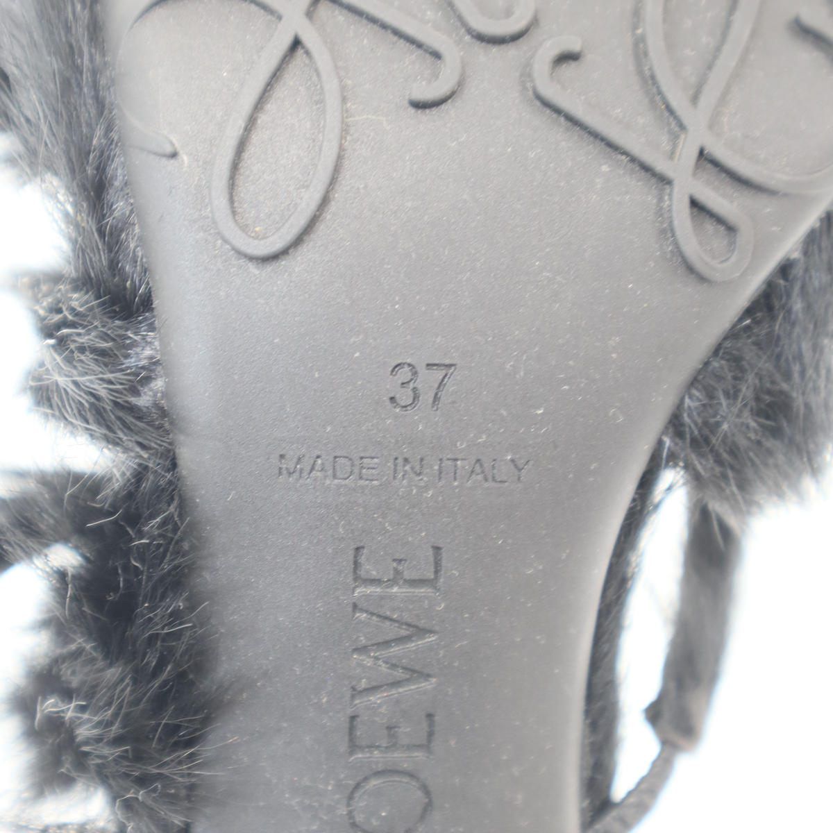 Loewe Fur Sandals Black — view 6