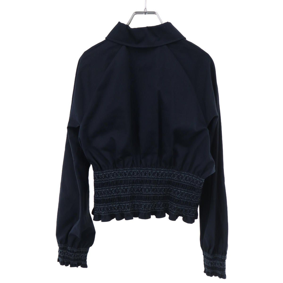 Hermes Embroidery Short Jacket Navy 40 — view 2