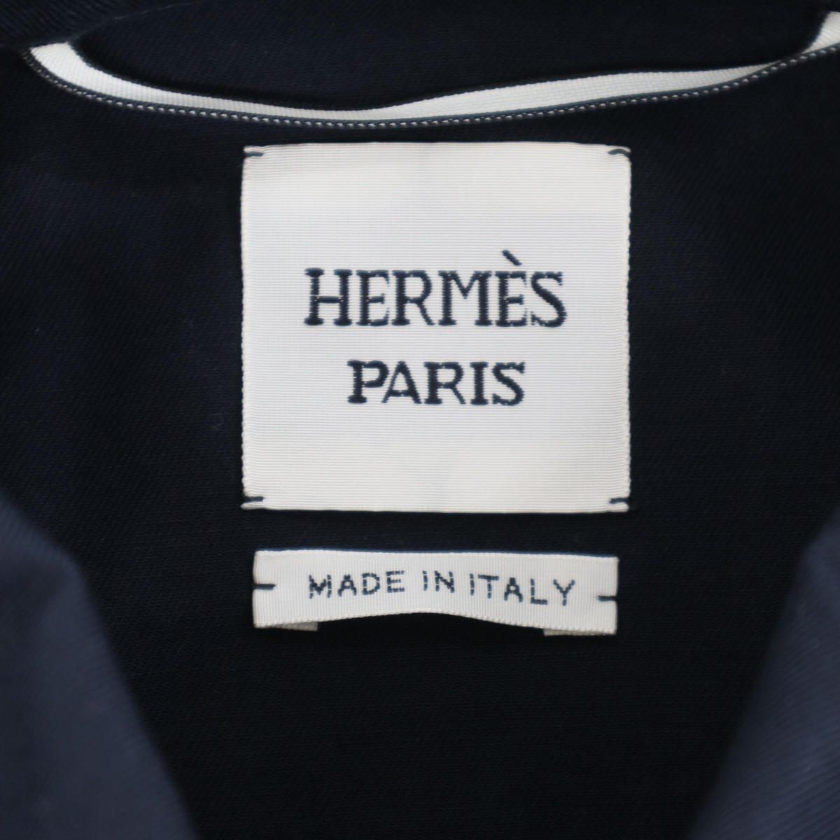 Hermes Embroidery Short Jacket Navy 40 — view 3