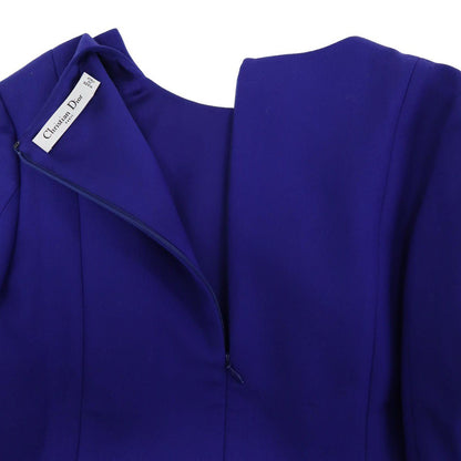 Dior Flower Bijou Collarless Jacket &skirt Set Suit Blue — view 7