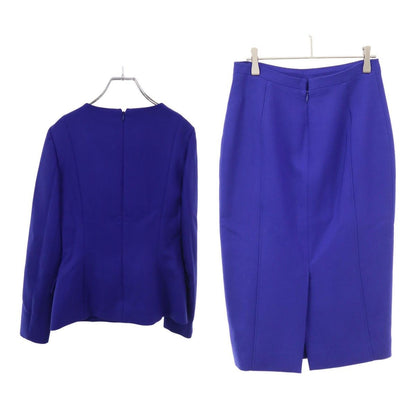 Dior Flower Bijou Collarless Jacket &skirt Set Suit Blue — view 2