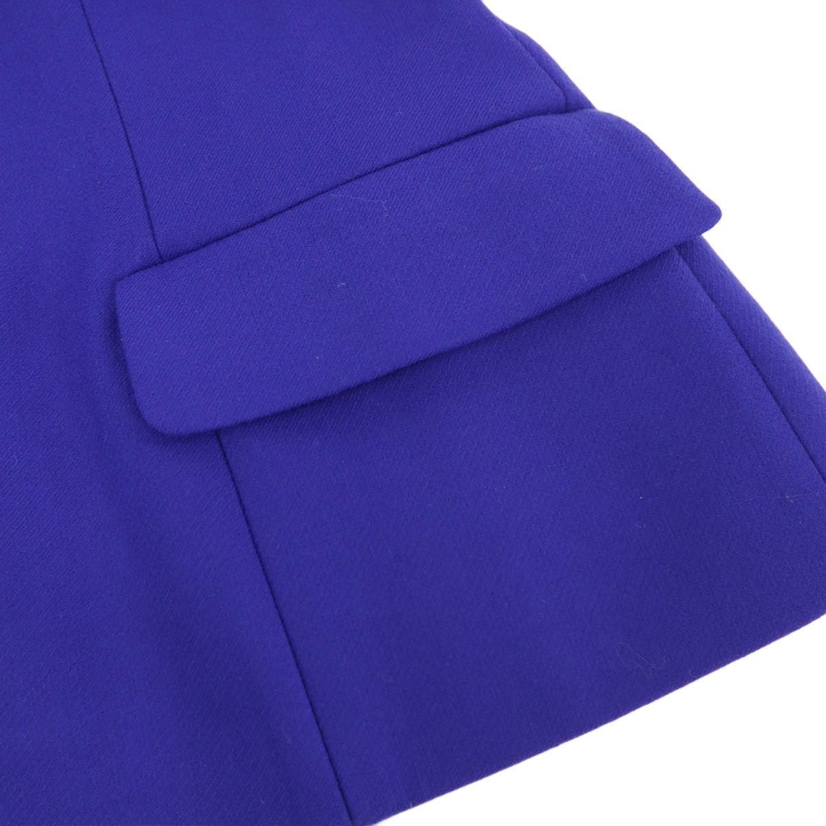 Dior Flower Bijou Collarless Jacket &skirt Set Suit Blue — view 6