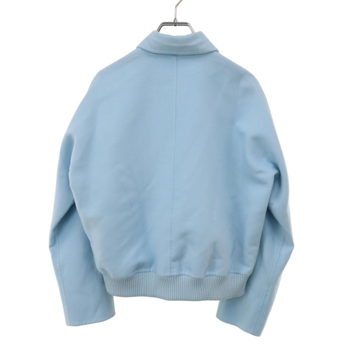Hermes Cashmere Felt Zip Up Jacket Blue 36 — view 2