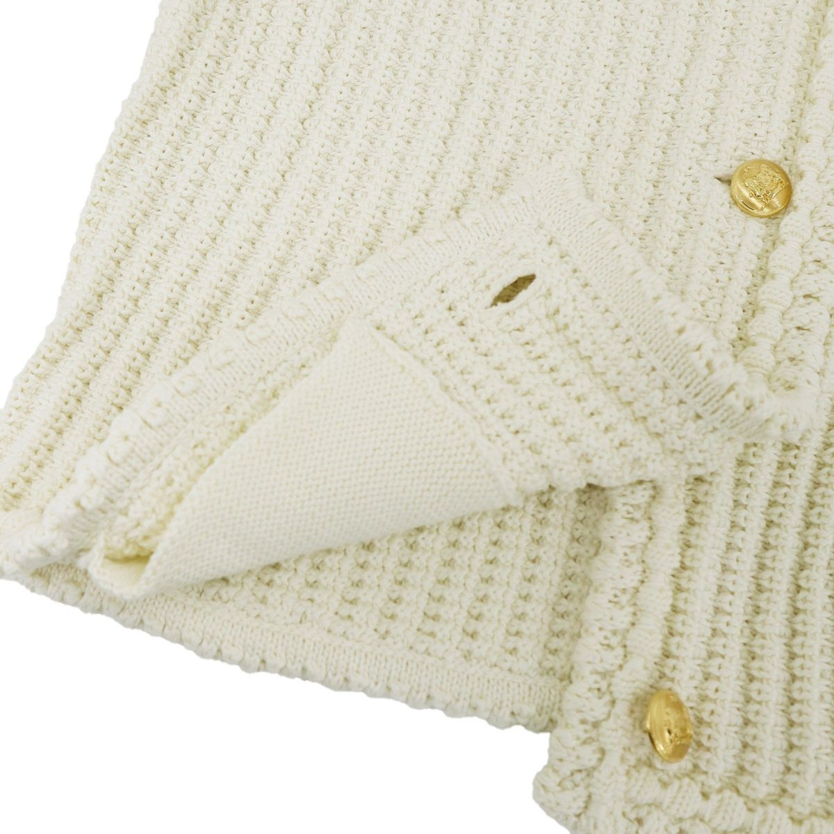 Celine Cotton Cardigan Knit Jacket White — view 6