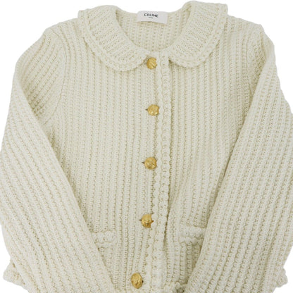 Celine Cotton Cardigan Knit Jacket White — view 7