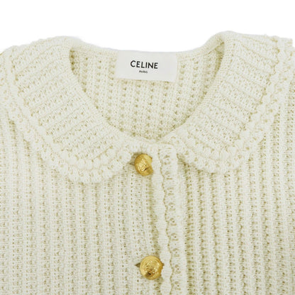 Celine Cotton Cardigan Knit Jacket White — view 4