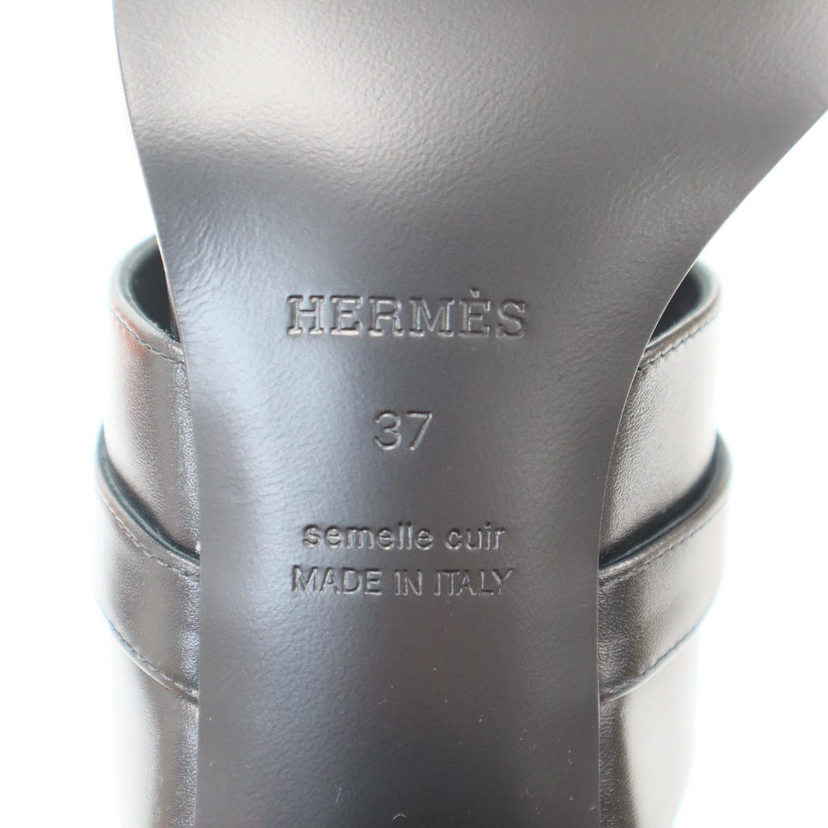 Hermes Ninon 50 Sandals Kelly Buckle Black — view 6