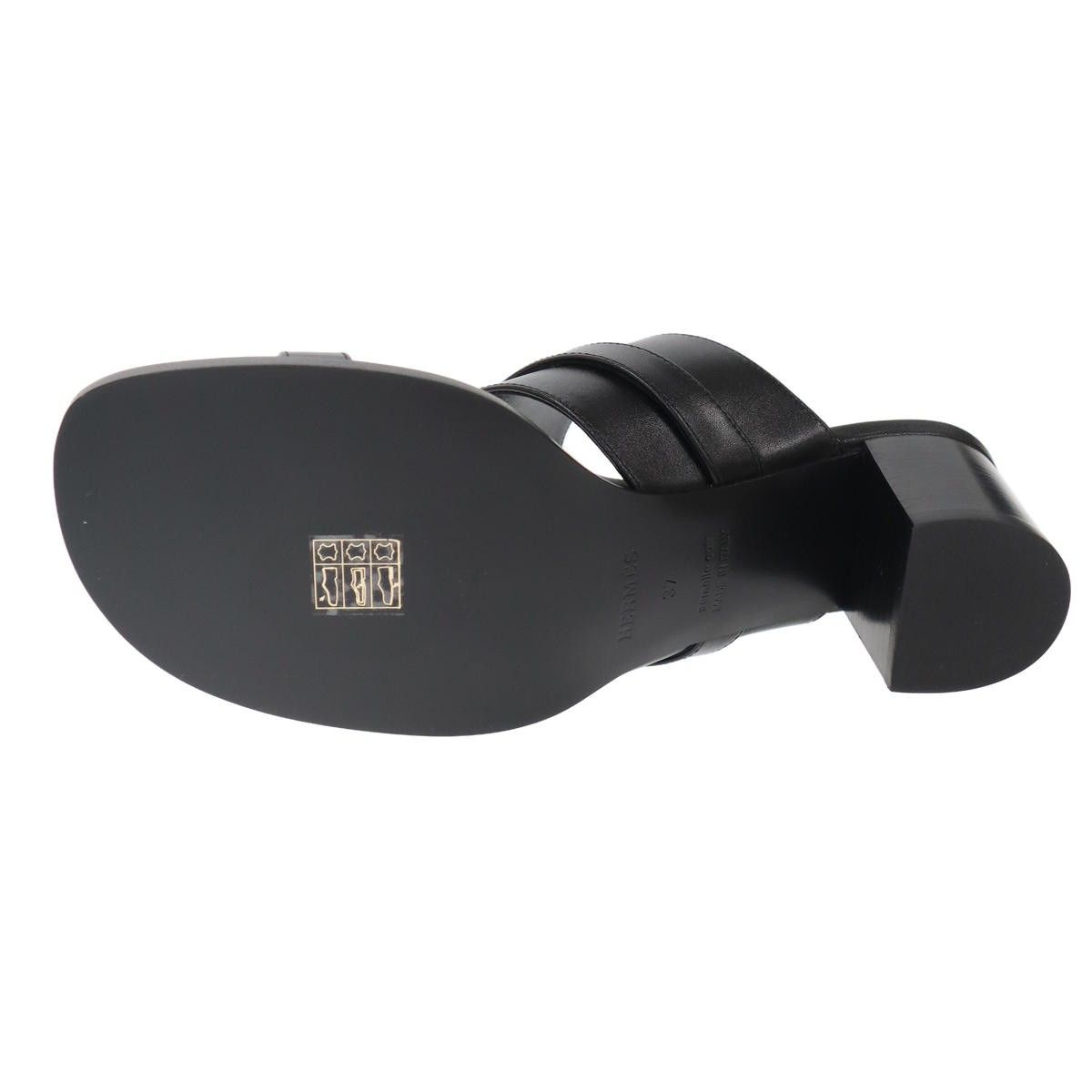 Hermes Ninon 50 Sandals Kelly Buckle Black — view 4