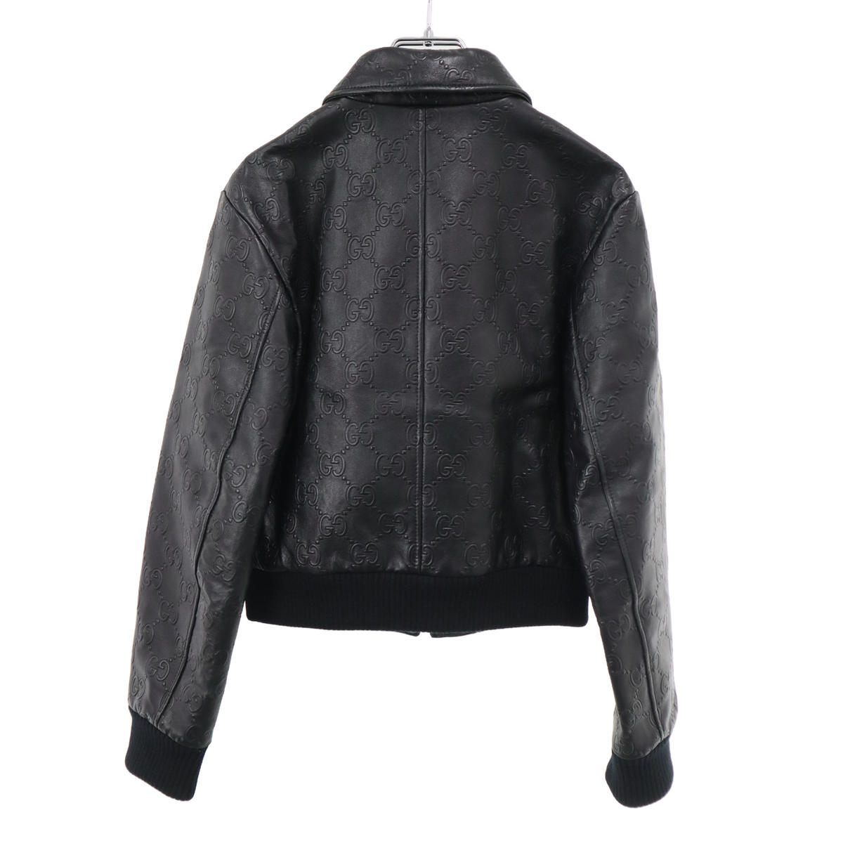 Gucci GG Leather Jacket Black 36 — view 2