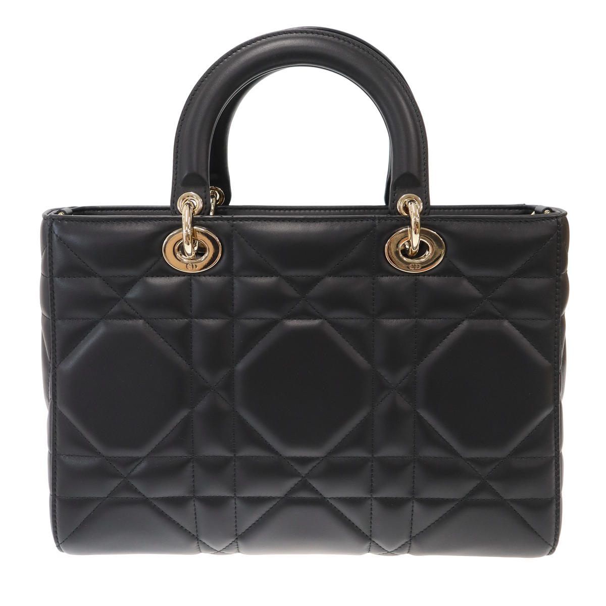 Dior Lady D-sire Cannage Medium 2-Way Shoulder Bag Black — view 2