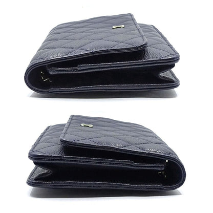 Chanel Chain Wallet Caviar Leather Navy CC Logo Shoulder Bag — view 3