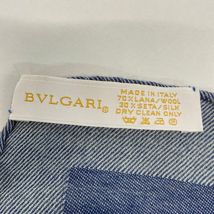 Bvlgari Shawl Gray Navy Wool Silk Scarf — view 2