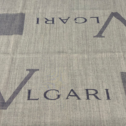 Bvlgari Shawl Gray Navy Wool Silk Scarf — view 3