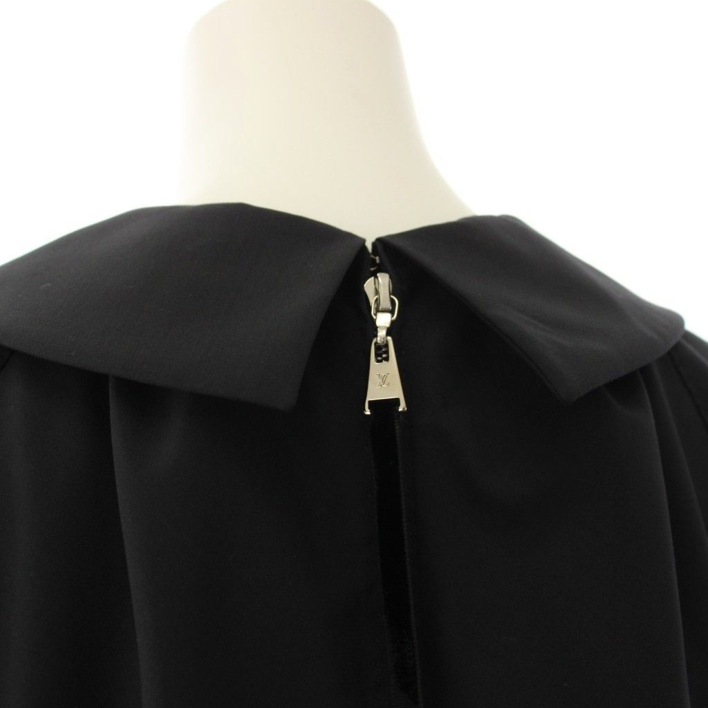 Louis Vuitton Blouse Top Short Sleeve Puff Flower Decoration Black 34 — view 6