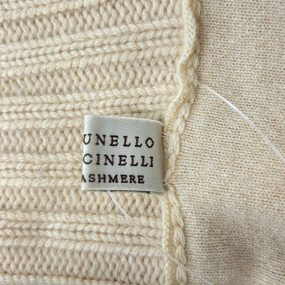 Brunello Cucinelli Long Sleeve Sweater US Beige Turtleneck Cashmere XL — view 4