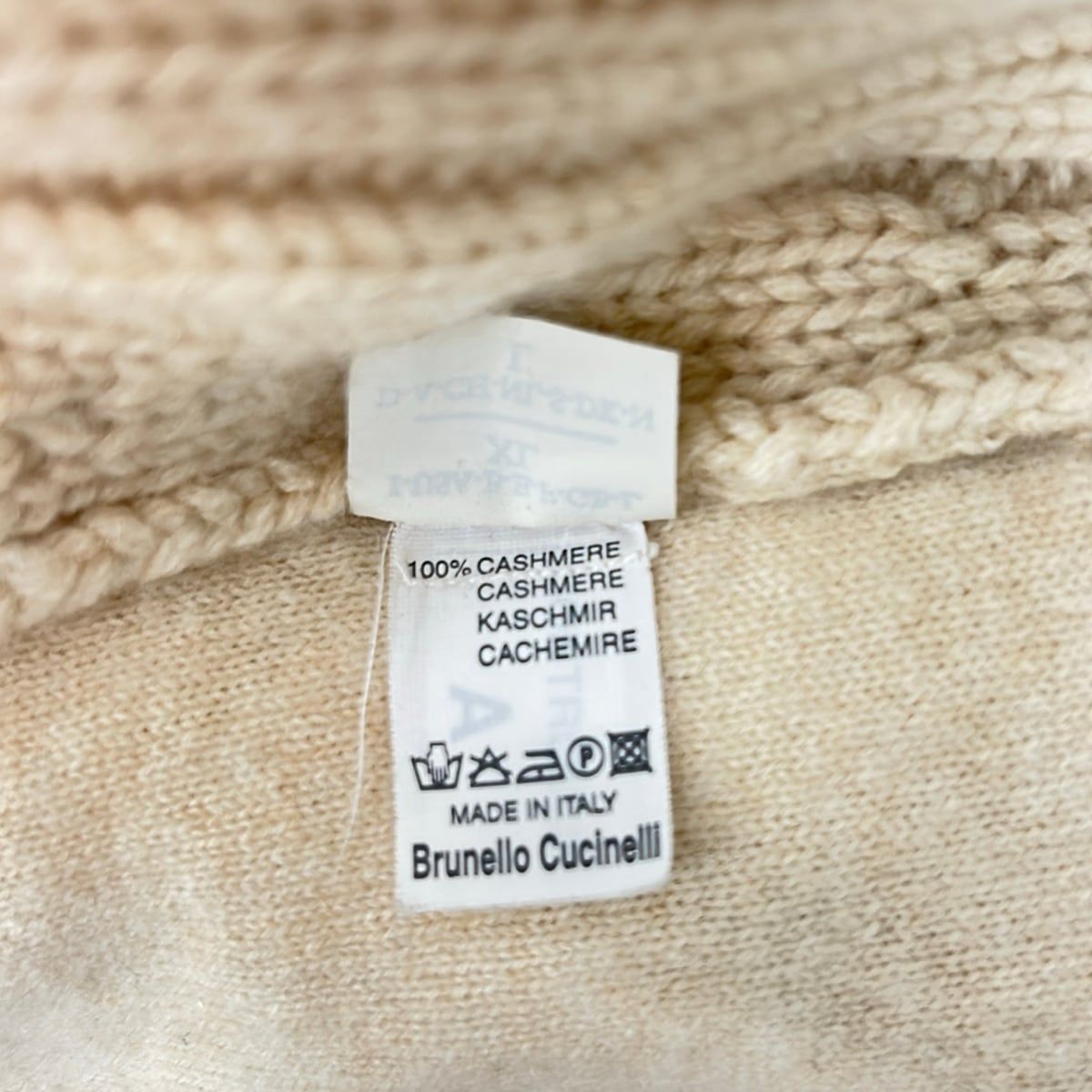 Brunello Cucinelli Long Sleeve Sweater US Beige Turtleneck Cashmere XL — view 5