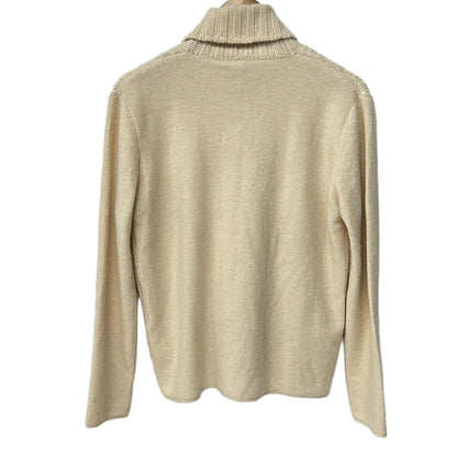 Brunello Cucinelli Long Sleeve Sweater US Beige Turtleneck Cashmere XL — view 2