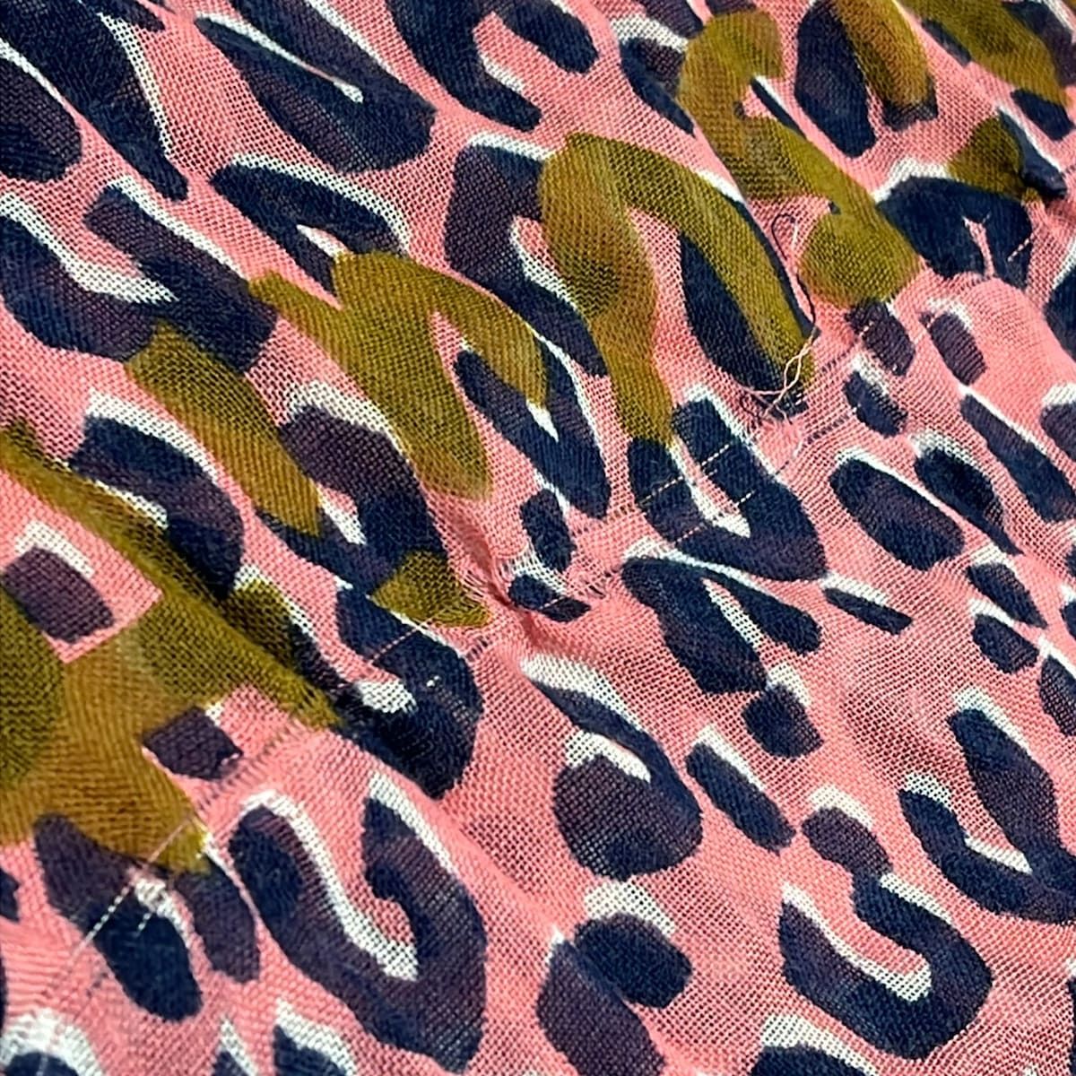Louis Vuitton Shawl Etole Leopard Pink Navy Print Scarf — view 6