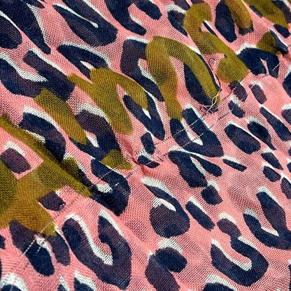 Louis Vuitton Shawl Etole Leopard Pink Navy Print Scarf — view 6
