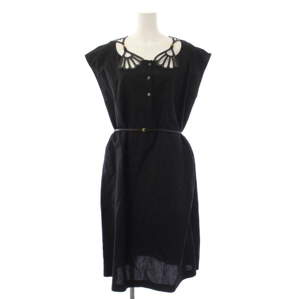 Miu Miu Dress Knee-Length French Sleeve Black