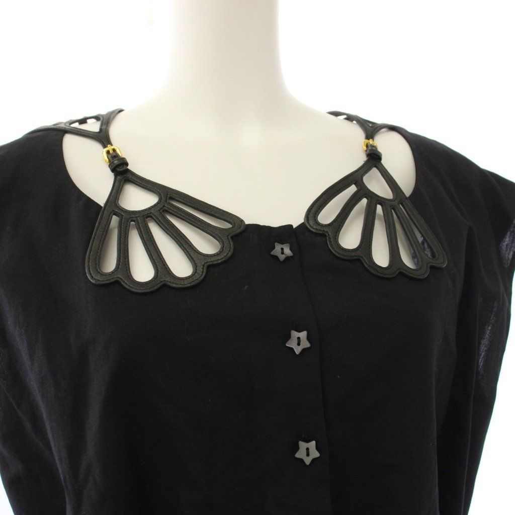 Miu Miu Dress Knee-Length French Sleeve Black — view 4
