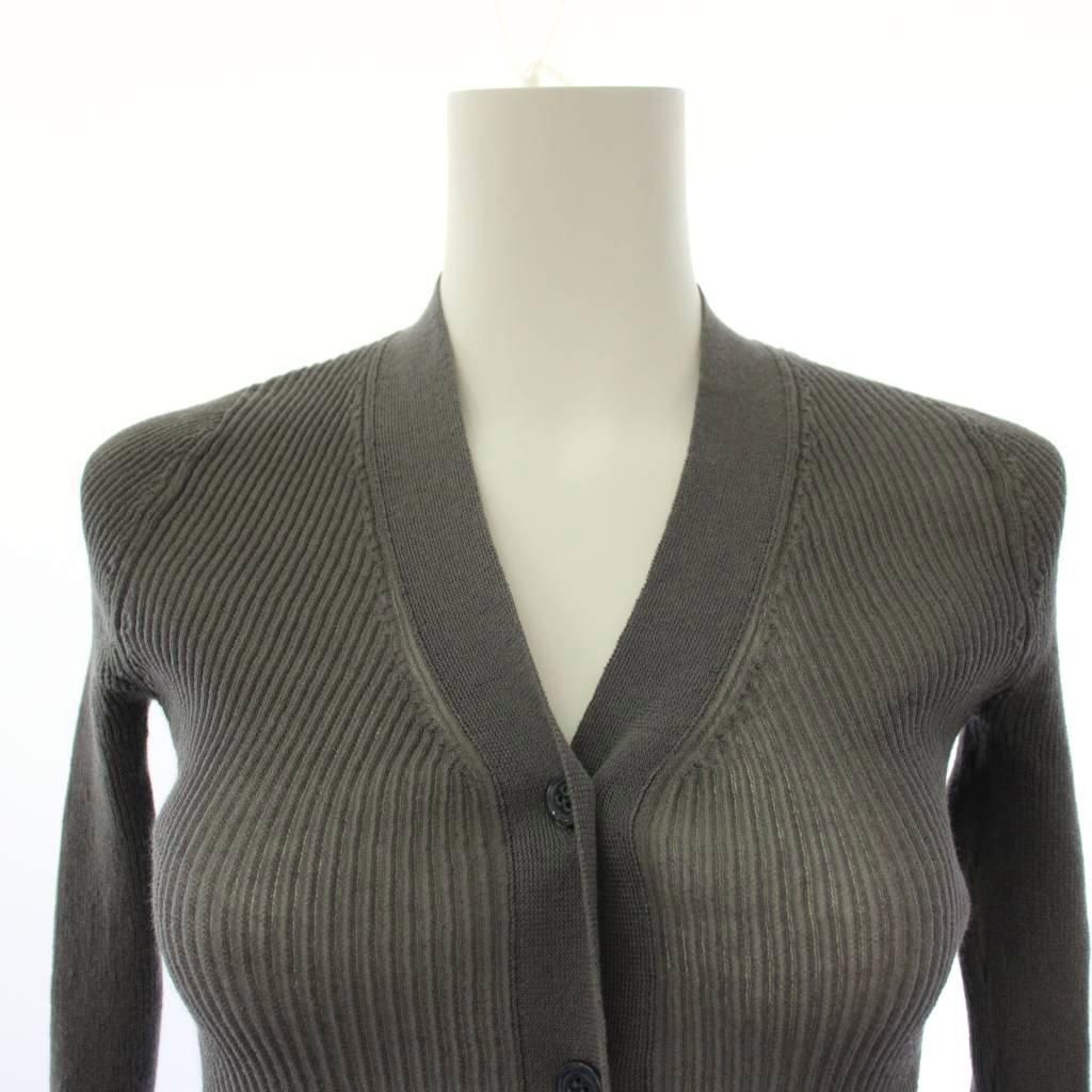 Balenciaga Cardigan Long Sleeve V-neck Rib Gray 34 — view 5